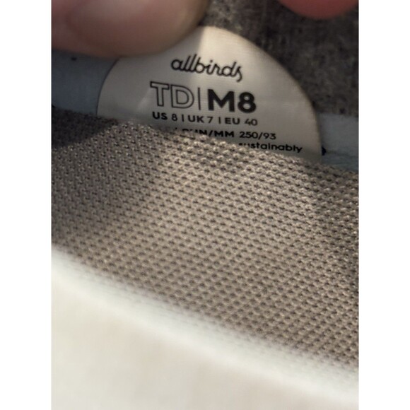 Allbirds Men's Tree Dasher TD Lace Up Running Shoes Size 8 Blue/White Casual - Picture 8 of 8